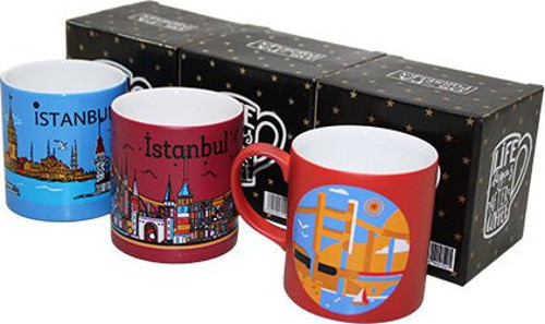 Seramik Kupa İstanbul İstanbul Manzaraları Lüx - 36'li Paket