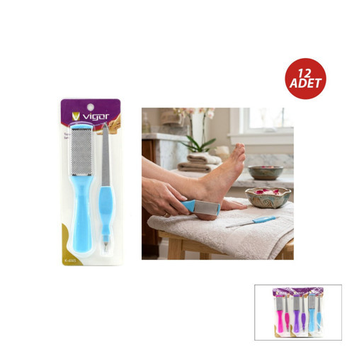 Vigor K-6165 Tınak ve Topuk Törpü Bakım Seti 2 Adet - 12'li Paket