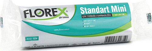 FLOREX-524 44x45cm.ÇÖP Torbası 40 Adet Standart Mini - 50'li Paket