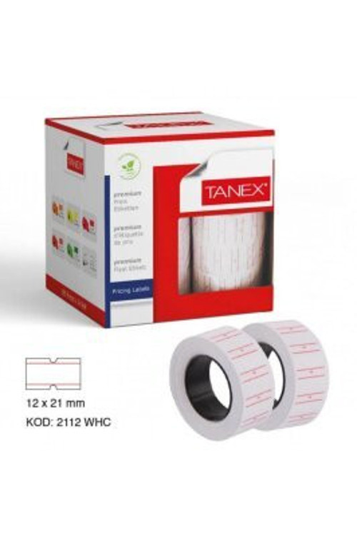 Tanex Beyaz Ücret Etiketi 12x21mm - 24'li Paket