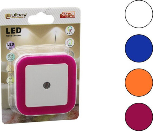 GC-02 Gece Lambası 0.1W Kare Fotoselli - 10'li Paket