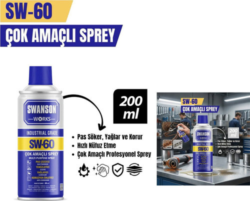 Works SW-60 Çok Amaçlı Yağlayıcı Sprey 200ml - 36'li Paket