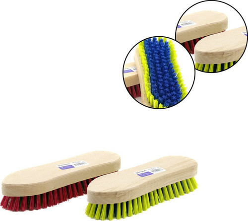 Günsan Temizlik Fırçası Tutamak 20cm Kıl Boyu 2.4cm 022 006 Sert Halı Nalın Ahşap Tutamaklı - 24'li Paket