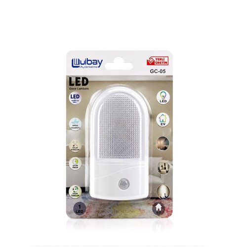 GC-05 Fotosel Gece Lambası 0.1W Oval Sensörlü Karanlık Da Otomatik Yanar - 10'li Paket