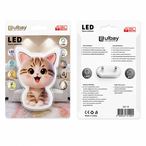 LED'li Gece Lambası Kedi Desenli- 10'li Paket