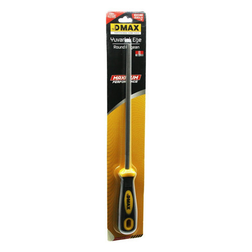 Dmax DMX-4159 Metal Törpüsü 8" Yuvarlak Metal Eğe Plastik Saplı - 12'li Paket