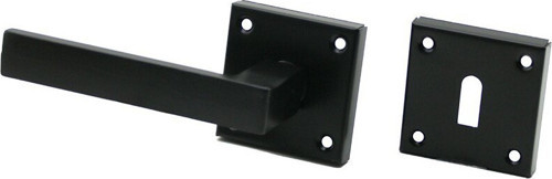 ERİŞ-11 Pratik Lama Rozetli Kapı Kolu Takım Siyah Oda - 4'li Paket