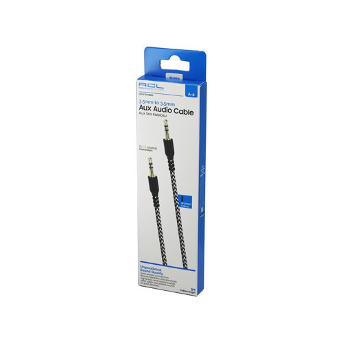 A-6 Aux Ses Örgülü Kablo 3.5mm To 3.5mm 1mt - 20'li Paket