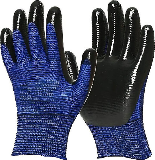 MF-002 İşçi Eldiven 10XL Zebra Mavi Siyah - 12'li Paket