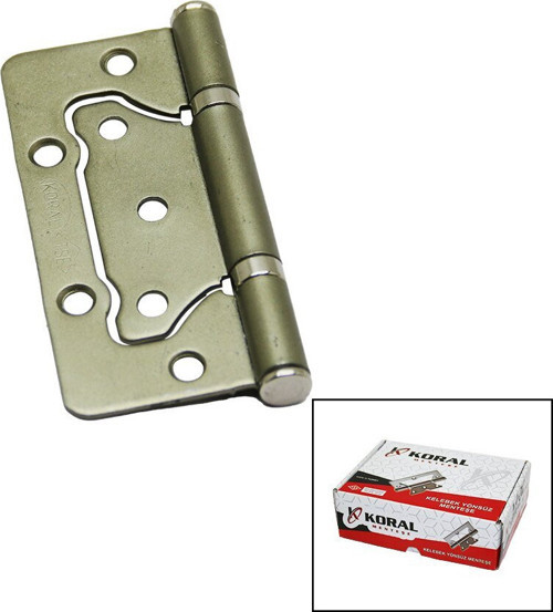 Koral Çelik Kelebek Yönsüz Menteşe 10cm Saten - 20'li Paket
