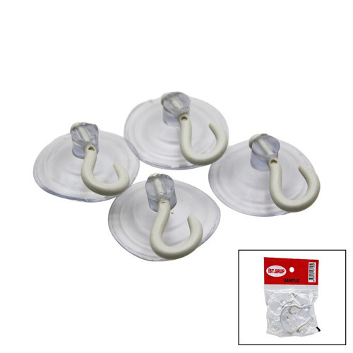 Şeffaf Vantuz 4 Adet Büyük - 25'li Paket