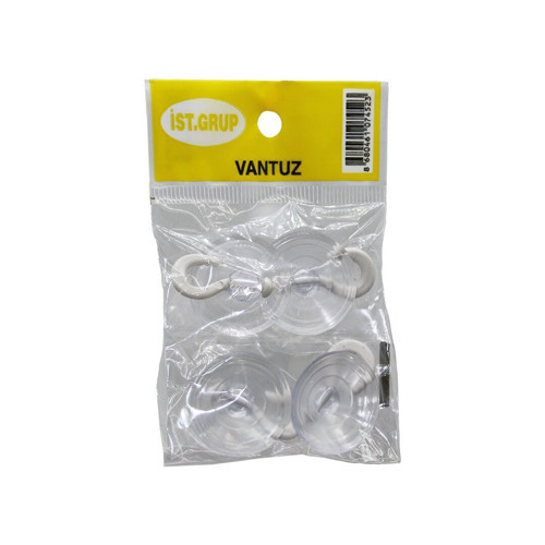 Şeffaf Vantuz 4 Adet Küçük - 25'li Paket