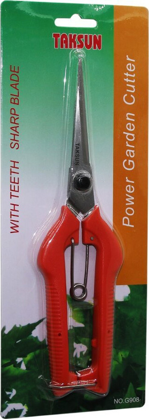G-908 Bağ Makası 8½" Metal İnce Ağız Renkli Plastik Saplı - 12'li Paket