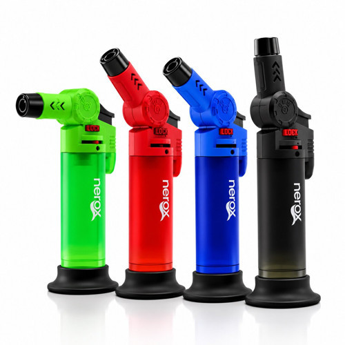 NRX-9308 Çakmak Kamp Torch Pürmüz Nargile Oynar Başlı Doldurulabilir Ayakda Durabilir - 12'li Paket