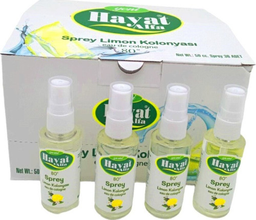 Hayat Kolonya 50CC 80° Sprey Limon - 36'li Paket