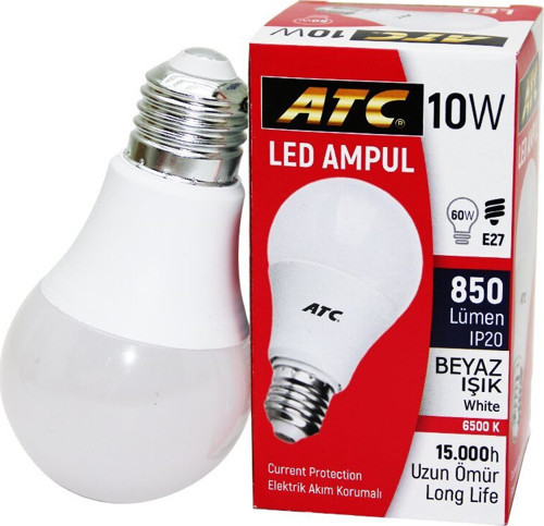 Atc LW-10W 60W E27 LED Beyaz Ampul - 10'li Paket
