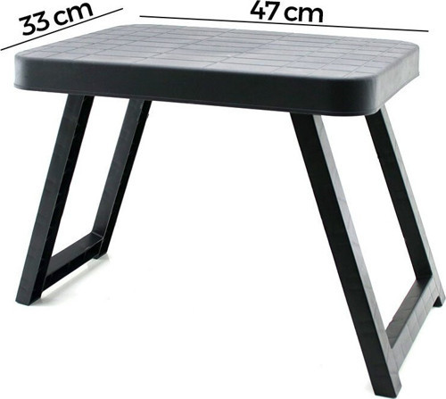 KRT-1137 Kamp ve Piknik Masası Küçük 47x33cm Katlanabilir Ayaklı 38cm Siyah Plastik - 10'li Paket