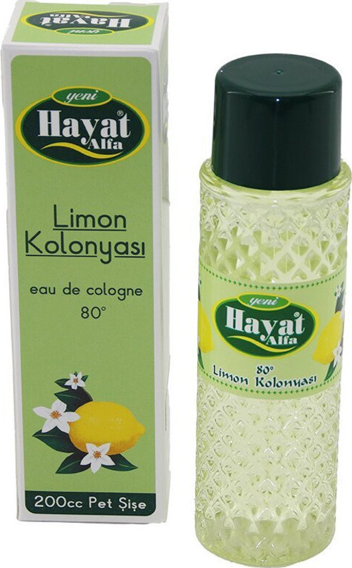 Hayat Kolonya 200CC 80° Limon Pet Şişe - 12'li Paket
