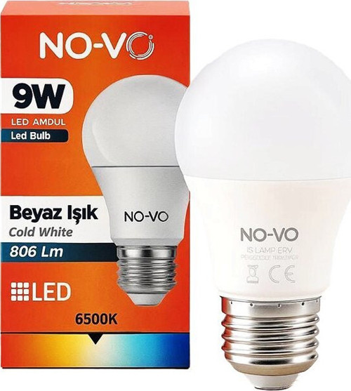 LED Ampul 9W 806LM 6500K 15.000 Saat Ömür E27 Beyaz - 10'li Paket