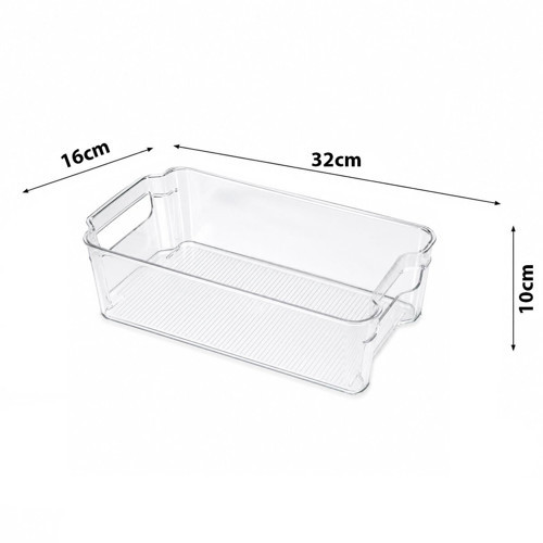 Urve UR-3569 Plastik Mika Modüler Çok Amaçlı Organizer 32x16x10cm Şeffaf Düzenleyici - 24'li Paket
