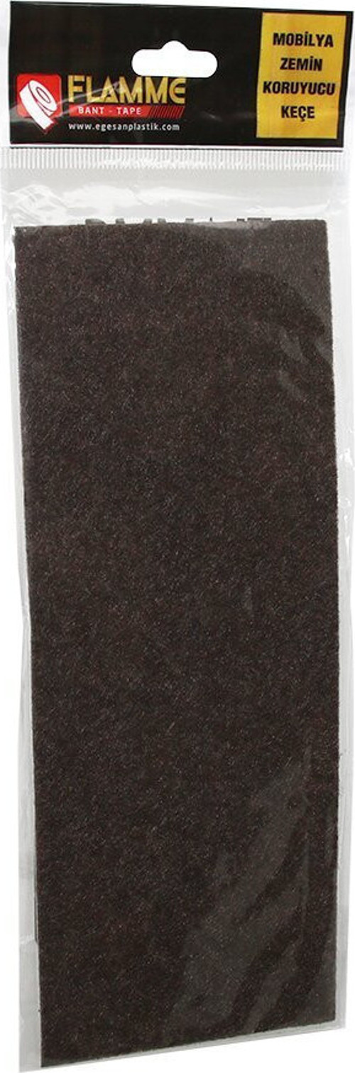 FLAMME-0060 Mobilya Keçesi 9.5x24cm 1 Adet Düz Tek Parça Zemin Koruyucu Yapışkanlı Montaj - 25'li Paket