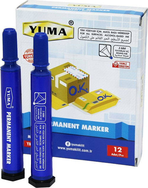 Yuma YM-790M Koli Kalemi Mavi - 12'li Paket