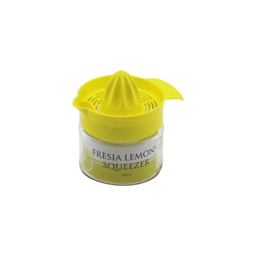 C-00135 Fresıa Limon Sıkacak 300CC Kulp Sade Cam Hazneli Sarı Plastik Sıkacak - 12'li Paket