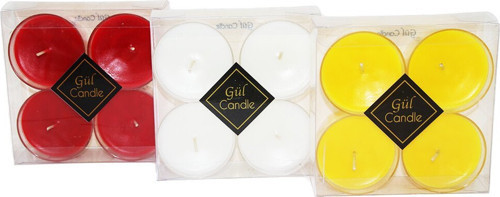 Gül Candle GL-210 Kokulu Mum Mix 4 Adet Yuvarlak Kristal Kapsül - 24'li Paket