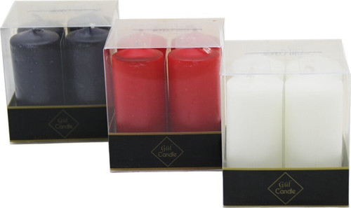 Gül Candle GL-212 Takoz Mum 4 Adet Renkli - 36'li Paket