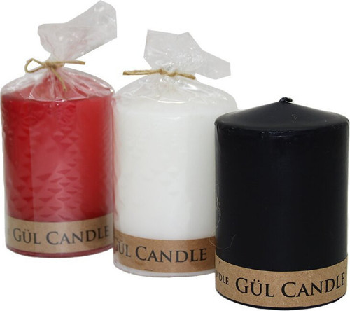 Gül Candle Silindir Mum 7x10 Orta Renkli - 20'li Paket