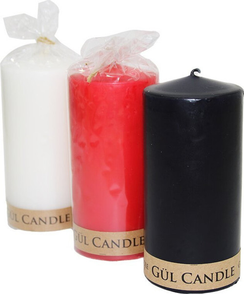 Gül Candle Silindir Mum 7x14 Büyük Renkli - 20'li Paket