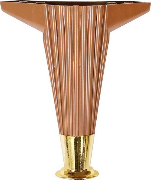 İBİCO-939 Plastik Mobilya ve Koltuk Ayak 12cm Gold Uçlu Kahverengi - 10'li Paket