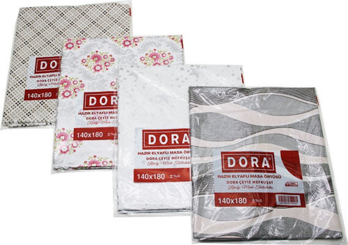 Dora Hazır Elfaylı Desenli Muşamba ve Masa Örtüsü 140x180cm - 10'li Paket