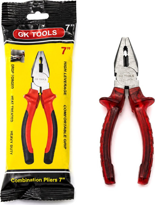 Pense 180mm 7'' Saplı Şeffaf Kırmızı - 6'li Paket