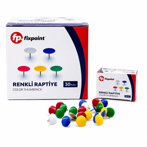 P-2411 Metal Renkli Raptiye 25 Adet - 30'li Paket