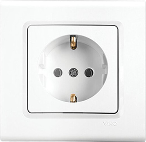 Viko Linnera S Topraklı Priz 9140 0008 Beyaz Çerçeveli - 12'li Paket
