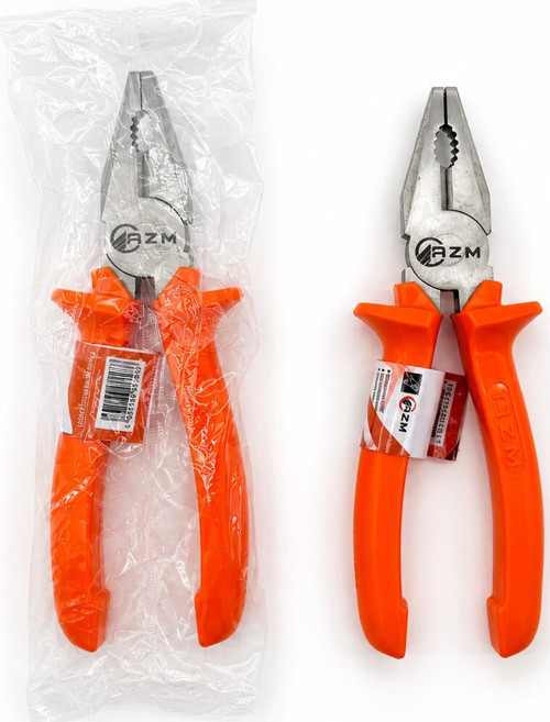 Bısso BBA-00107 Saplı 180mm 7'' Cr-V Pense Siyah Turuncu - 6'li Paket