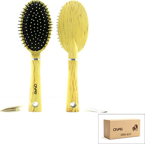Onas ONS-831 Fön ve Saç Fırçası ve Tarak Oval Plastik Bambu Ahşap Renk - 12'li Paket