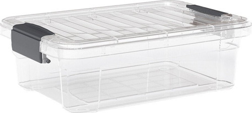 Dünya DP-33105-102 Çok Amaçlı Saklama Kutusu ve Organizer 13lt 445x305x135mm Şeffaf Kilitli Kapak - 12'li Paket