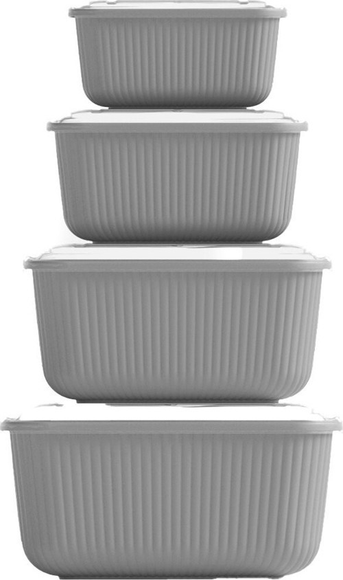 DÜNYA-30950-999 Sızdırmaz Saklama Kabı ve Kutusu Set 3 Adet 600-1100-1800-3000ml Renkli Dikdörtgen - 12'li Paket