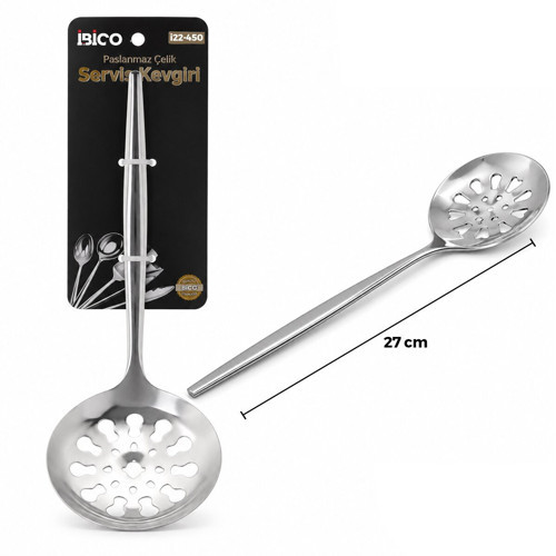 İ22-450 27cm Krom Metal Servis Kevgir - 12'li Paket