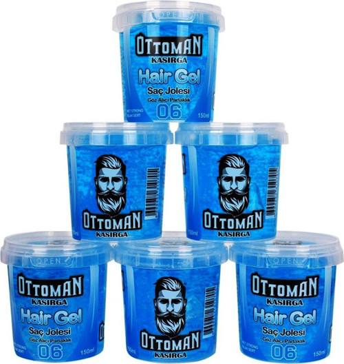 Ottoman Kasırga Saç Jölesi 150ml Mavi Islak Sert - 6'li Paket