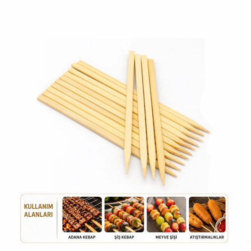 Enfa RA-270 Ahşap Çöp Şiş 25cm Adana Geniş - 10'li Paket
