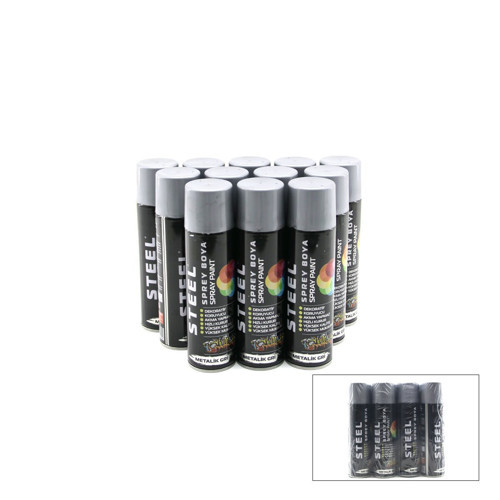 Steel CK-4879 Sprey Boya 200ml Siyah - 12'li Paket