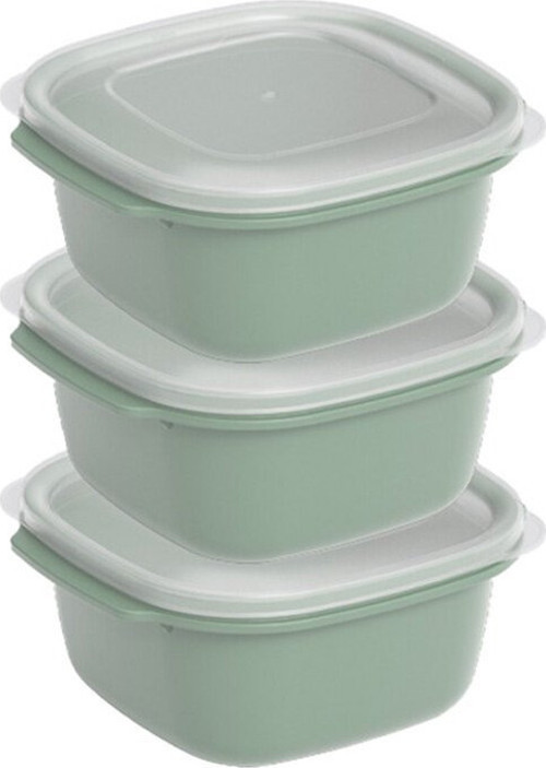 Dünya DP-31272-999 Easy Keep Saklama Kabı 3 Adet 1000ml Kare Şeffaf Kapak Renkli Plastik - 12'li Paket