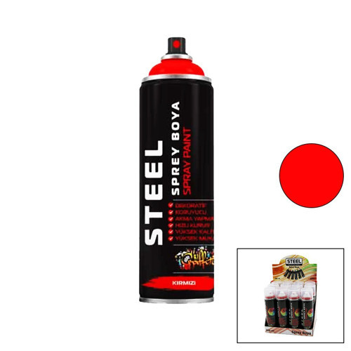 Steel Sprey Boya 200ml Kırmızı - 12'li Paket