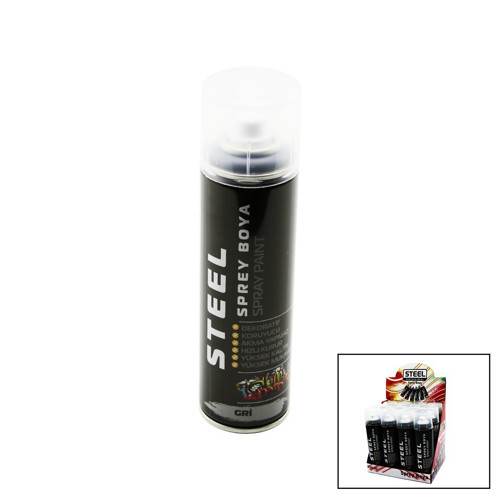 Steel Sprey Boya 200ml Gri - 12'li Paket
