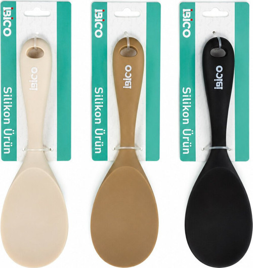 İ22-035 Pilav Kaşık 22cm Renkli Servis Silikon - 12'li Paket