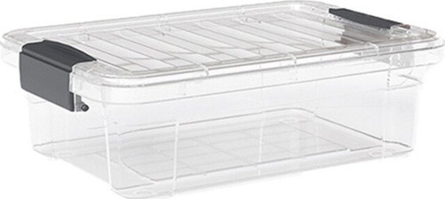 Dünya DP-33104-102 Çok Amaçlı Saklama Kutusu ve Organizer 360x250x115mm 7lt Şeffaf Kilitli Kapak - 12'li Paket