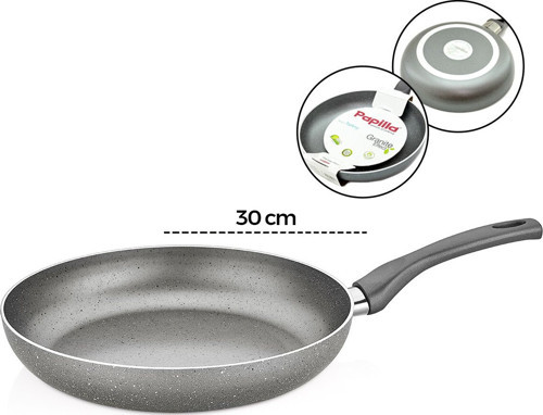 Fred 30 cm BRKT-706141 Maxi Tek Saplı Frying Pan Granit Tava Gri Kırçıllı - 6'li Paket
